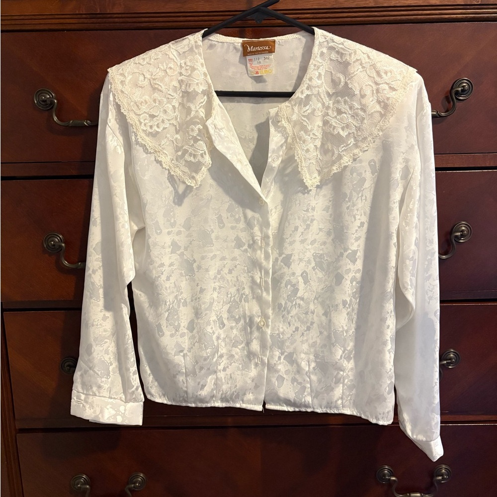 Vintage 80s White Blouse